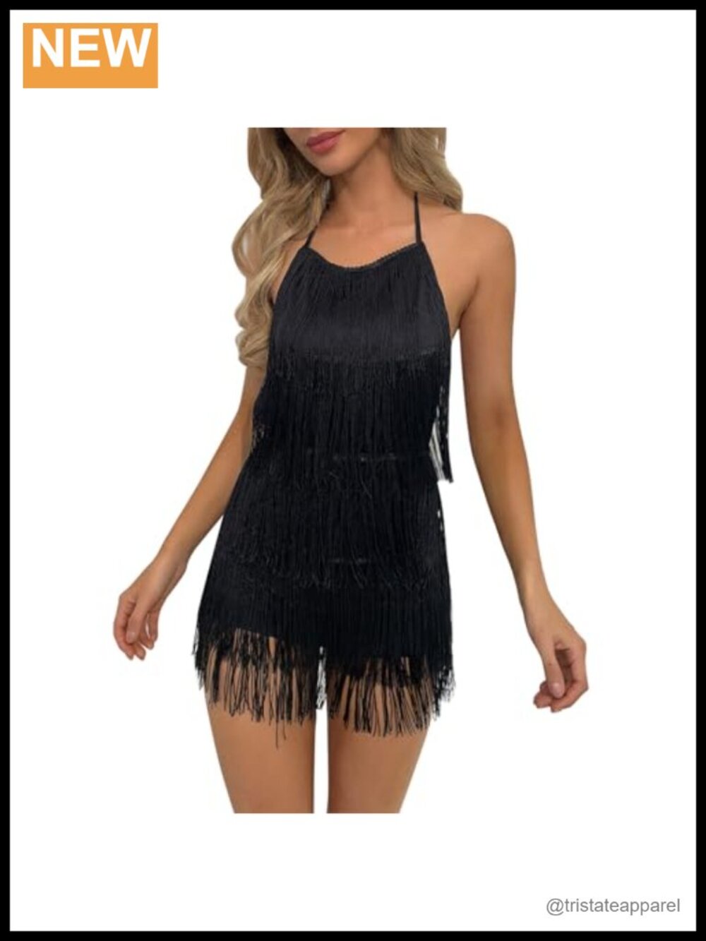 Halter Tassel Fringe Backless Jumpsuit Sleeveless Tie Back Romper Club Party